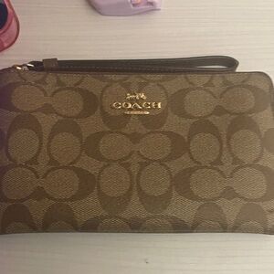 Coach Signature Tan Wristlet